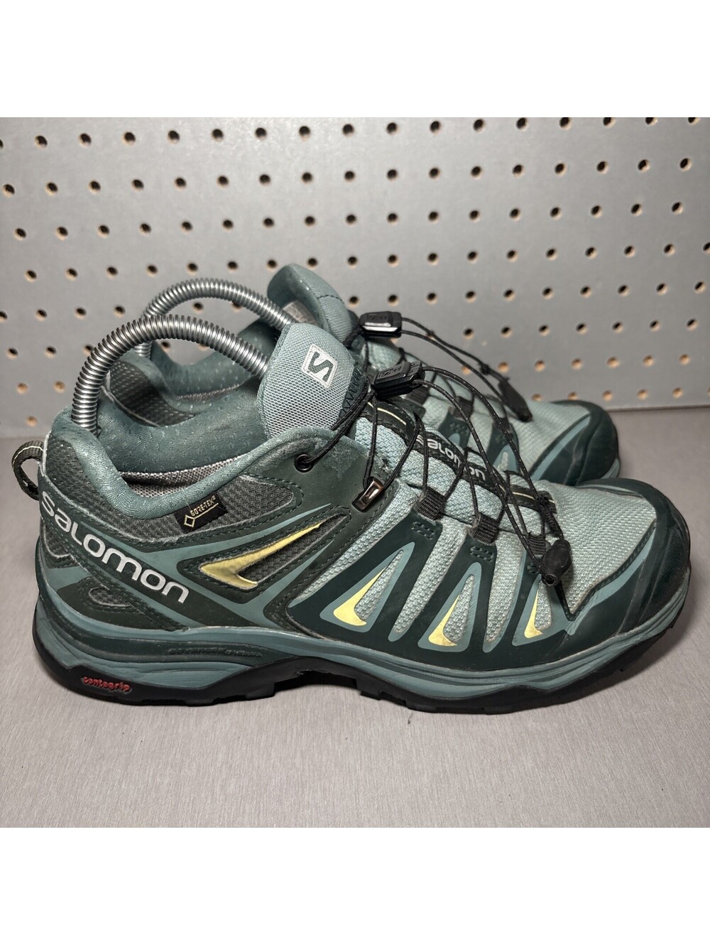Salomon X Ultra 3 GTX Low Gore-Tex Shoes Women 8.5 Green Teal Waterproof Hiking